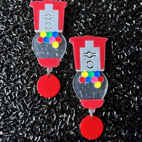 Bubble Gum Machine Dangle Earrings.Great Statement Piece - Picture 8 of 13